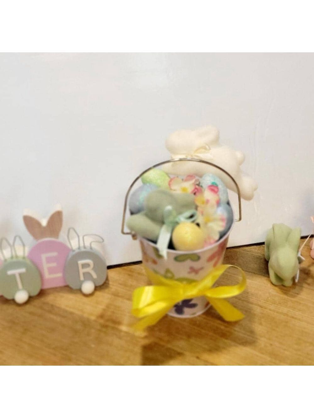 Colorful Easter Bucket Home Decor Table - Picture 2 of 5